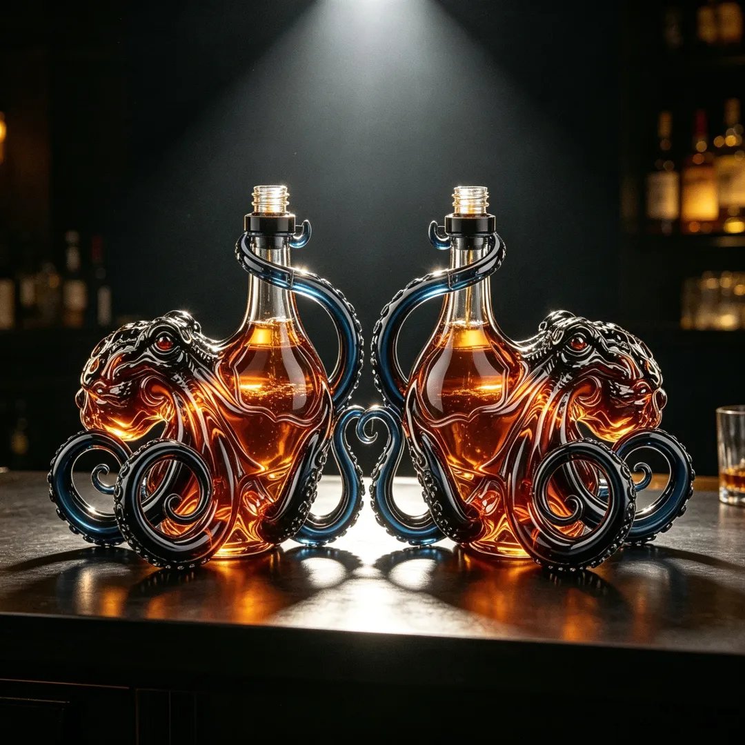 LAOZIK®📦Limited Stock • Restock Takes Time⏰🐙3D Sculpted Octopus Collector's Edition Bottle🥃