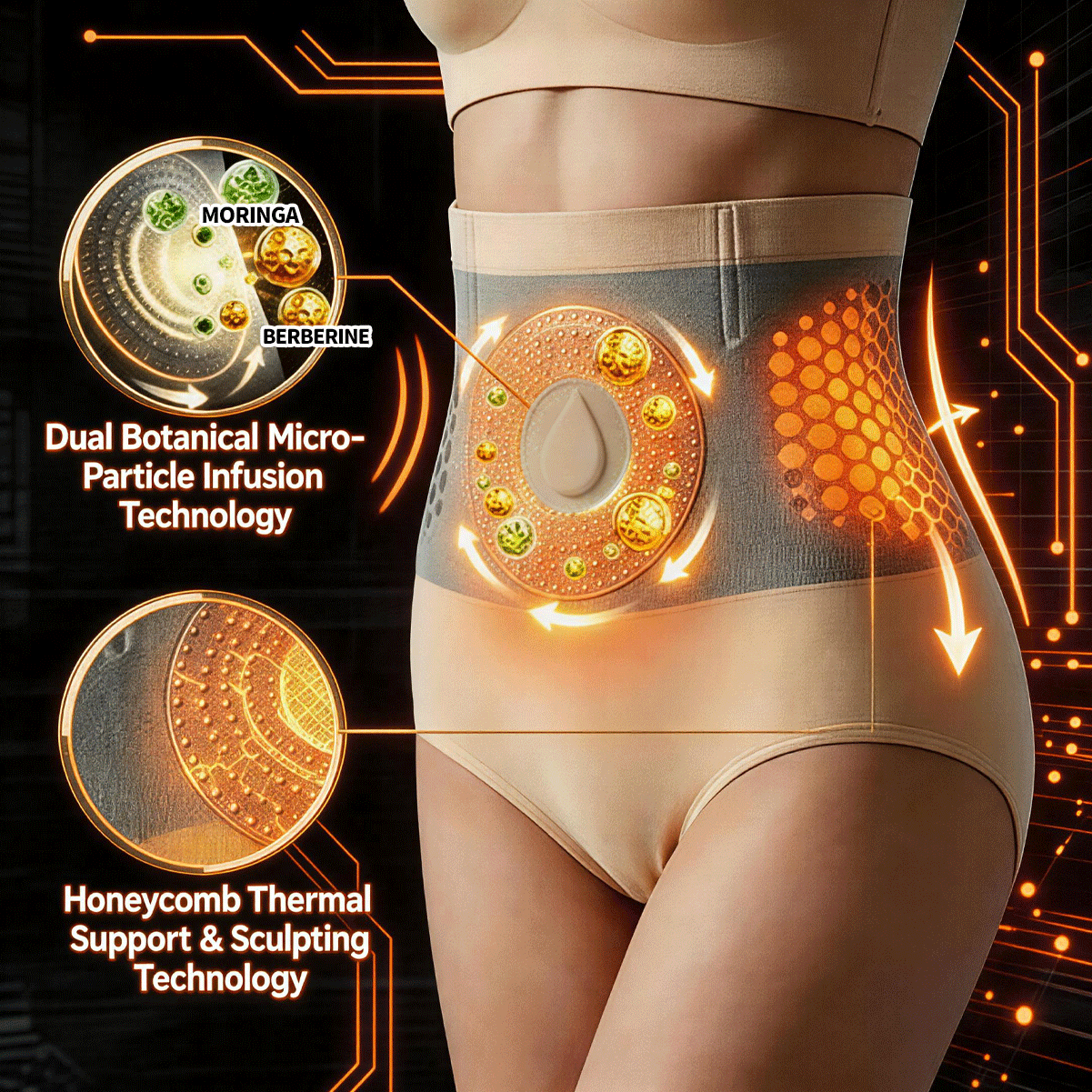 Official Brand Store |✅BQYOOM® 👩‍🔬👩‍🔬2026 Moringa & Berberine 4-In-1 Micro-Particle Sculpting & Fat-Burn Shorts 👍