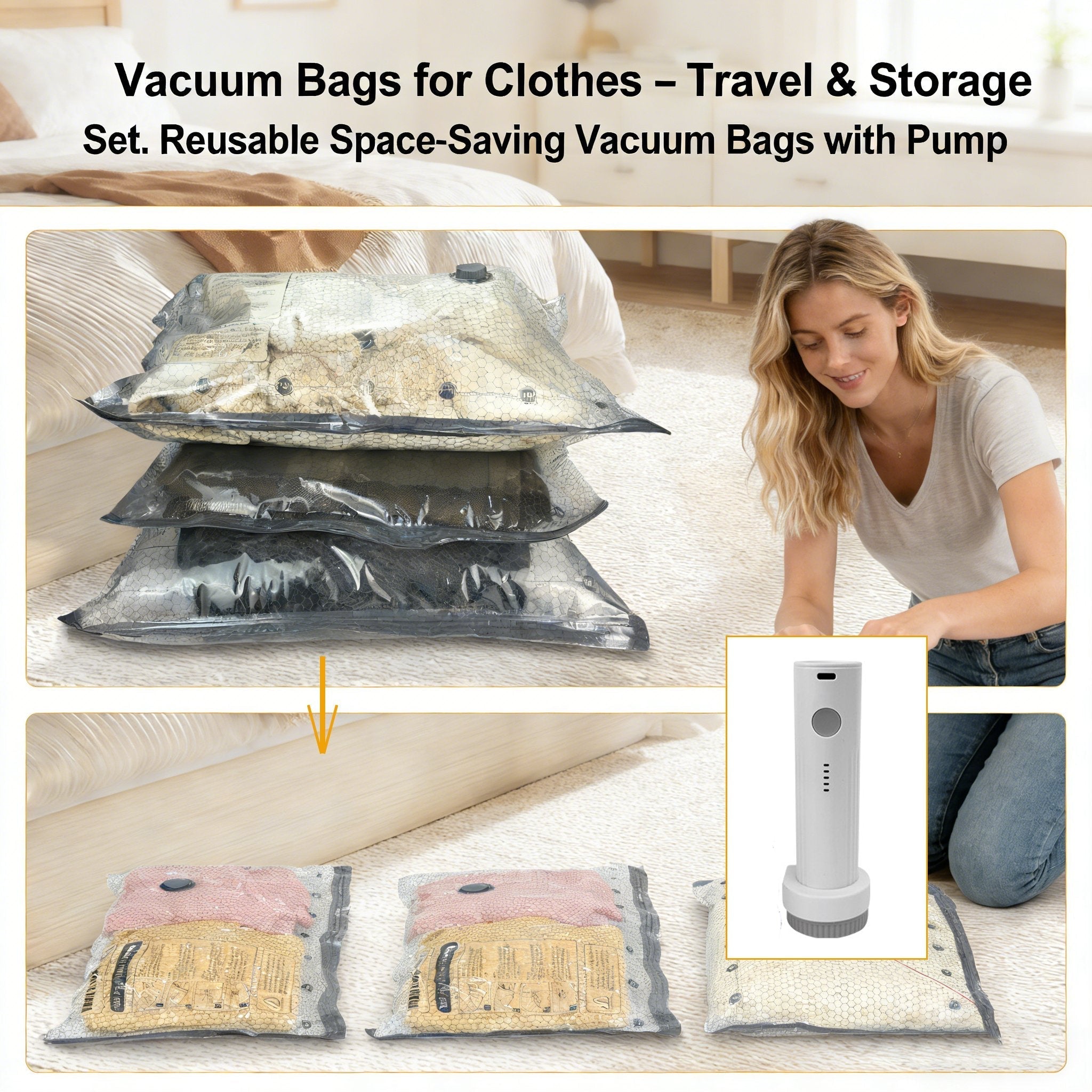 Vacuum pump + Vacuum bag2* (S+M+L)