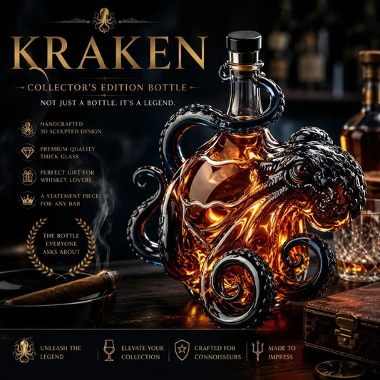 LAOZIK®📦Limited Stock • Restock Takes Time⏰🐙3D Sculpted Octopus Collector's Edition Bottle🥃