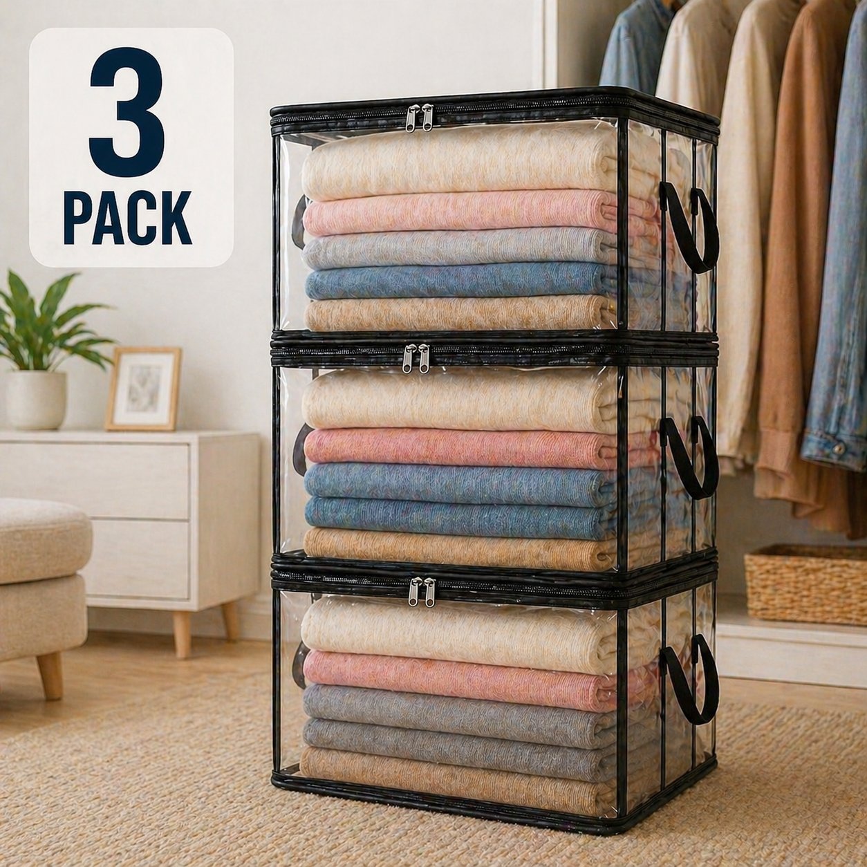 🎁 Mother's Day Sale 49% OFF📦Large Heavy-Duty Thick Plastic Clear Storage