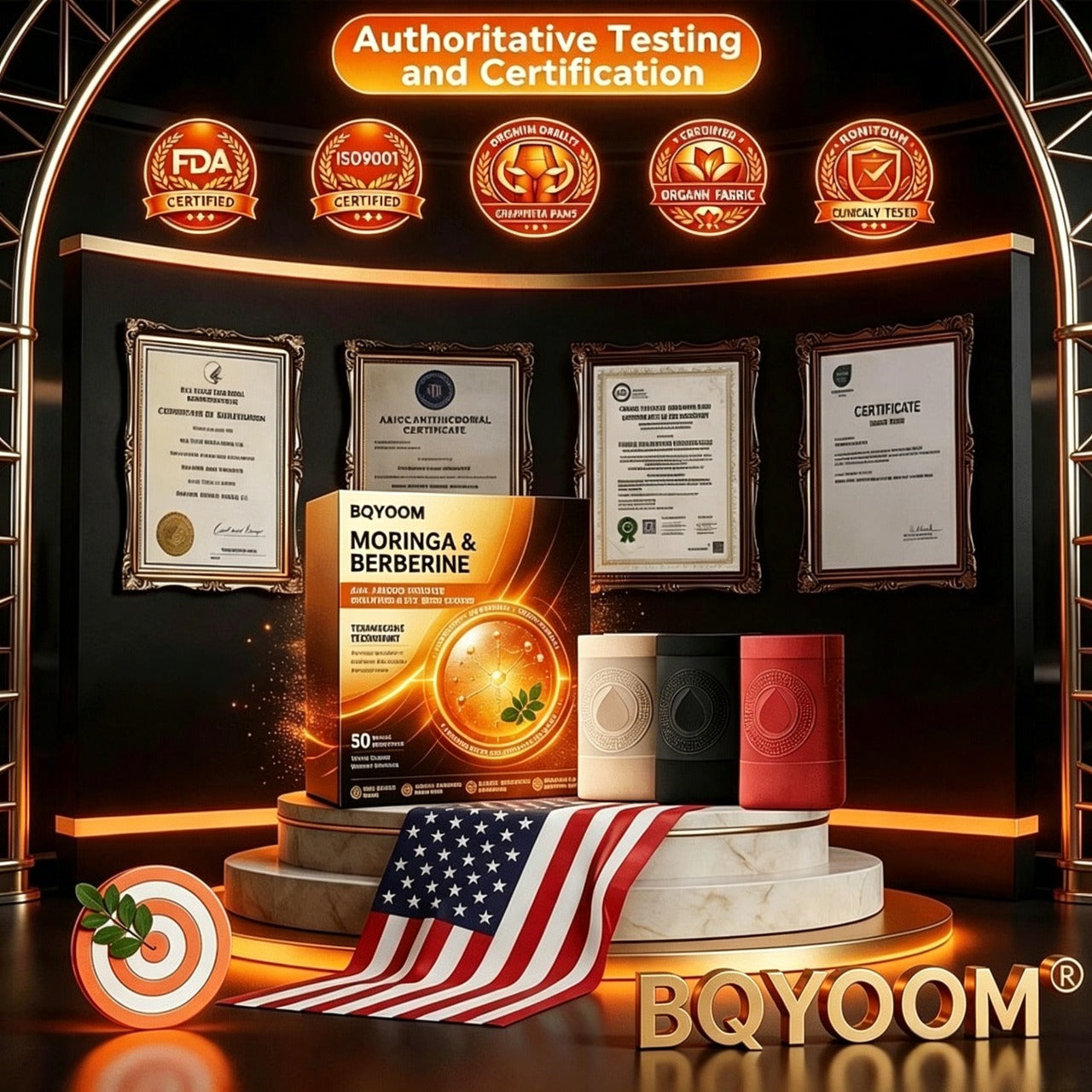Official Brand Store |✅BQYOOM® 👩‍🔬👩‍🔬2026 Moringa & Berberine 4-In-1 Micro-Particle Sculpting & Fat-Burn Shorts 👍